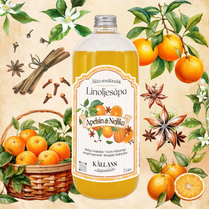 Linoljesåpa Apelsin & Nejlika 1 liter
